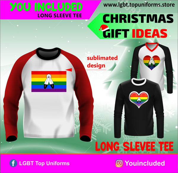 ADS 03 YouIncluded LongSleeve LGBT raglan set-in feather heart rainbow round-neck v-neck violet white red orange yellow green blue black