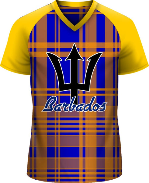 ADS Barbados BRB T-shirt V-Neck Raglan Gold