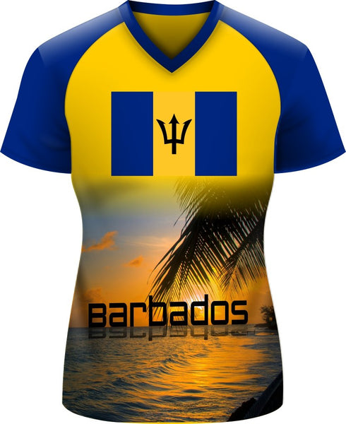 ADS Barbados BRB T-shirt V-Neck Raglan Navyblue