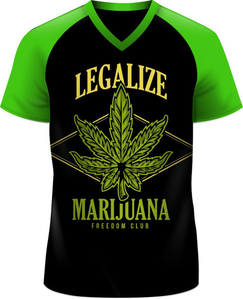 ADS Cannabis T-shirt V-Neck Raglan