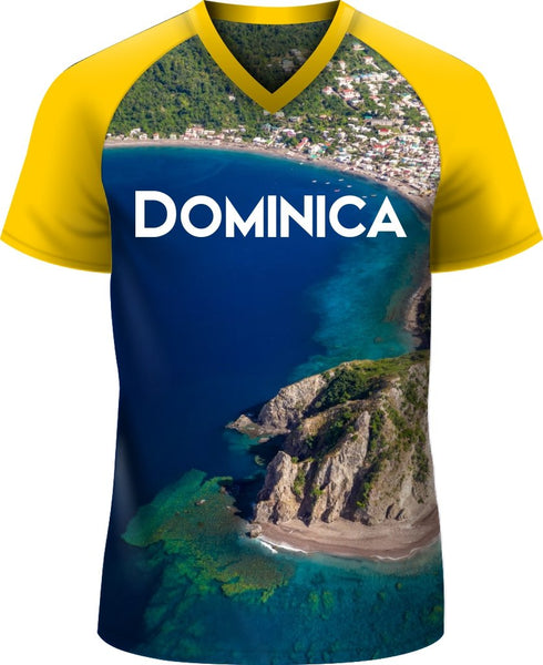 ADS Dominica DMA T-shirt V-Neck Raglan Gold Blue