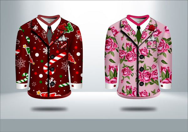 ADS Don Cherry Hockey Christmas flower tshirt suit v-neck set-in yellow red pink green white