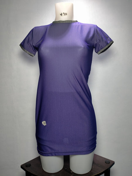 Dress P121 L196 ZXS MPeelu Violet r-neck ShortSleeves Set-in Ladies