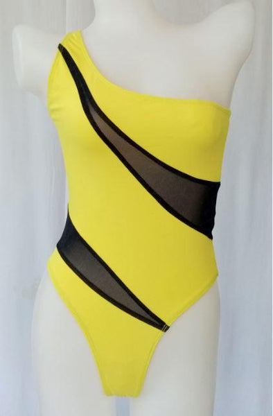 Swimsuit P252 L9 Zxs Mnone Onone sample yellow black 1side 1piece