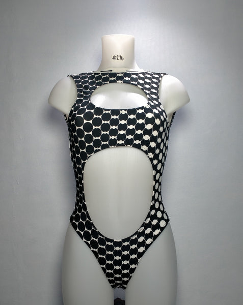 Swimsuit P435 L857 MX Black 1-piece White